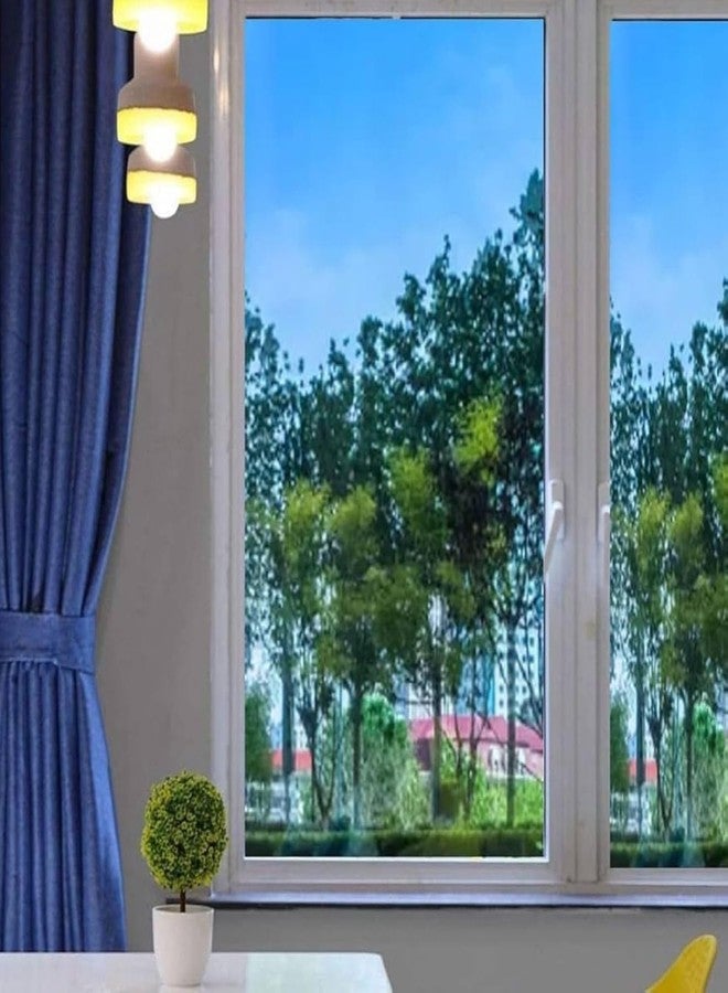 WALLMATE؟ تظليل النوافذ للخصوصية المنزلية، مصنوع من الفينيل، يحجب ضوء الشمس، يوفر الخصوصية نهارًا، لاصق ثابت، عاكس، مضاد للانعكاس. (20 × 40 بوصة، أزرق) - Image 2